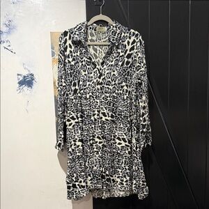 Leopard Print Button-Up Dress
